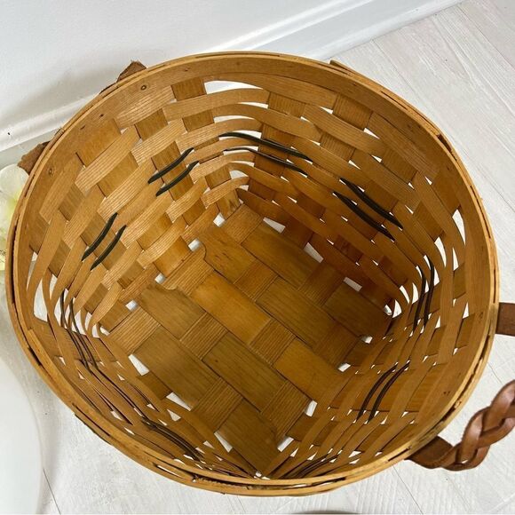 Vintage Peterboro Wooden Round Picnic Basket - Picture 8 of 10